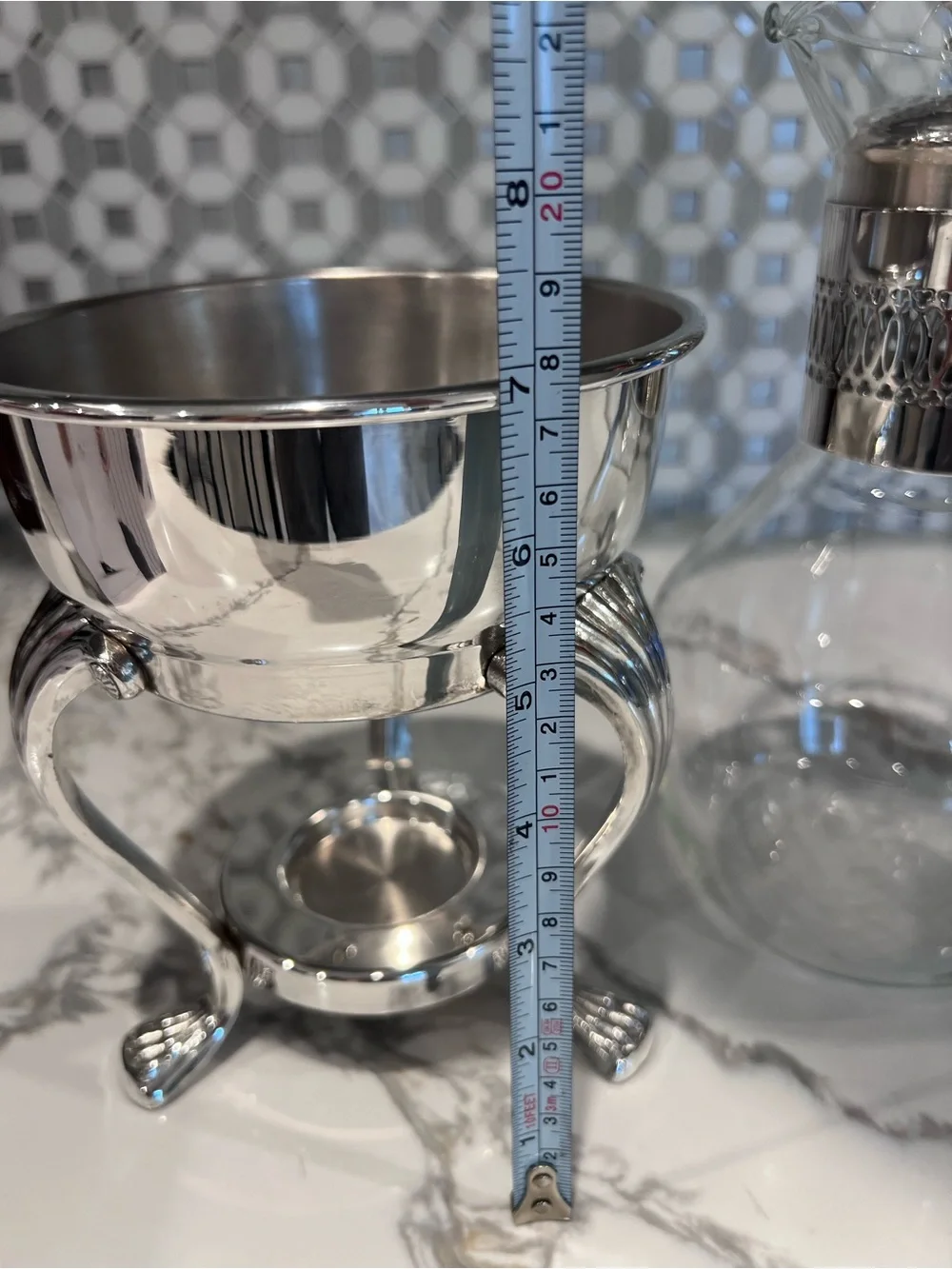 Vintage F.B. Rogers Silverplate Glass Coffee Carafe Warmer